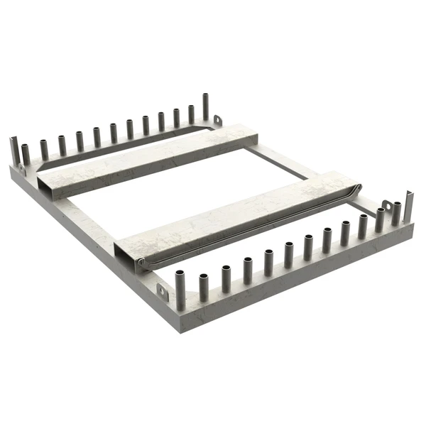 MetalTech M-MFRACKGV Galvanized Scaffolding Rack for job site organization in steel color.