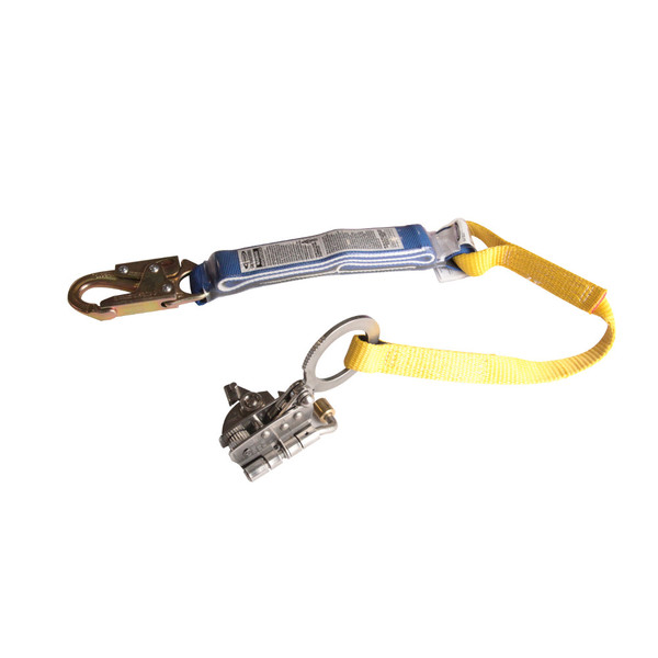 Werner Fall Protection L240001 Stainless Steel Trailing Rope Grab with Shock Absorbing Lanyard.