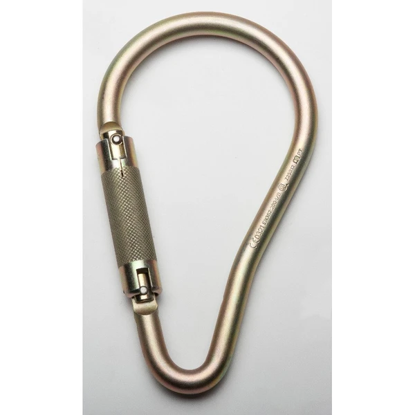 Werner Fall Protection A100303 2" safety clip carabiner, 3600 lbs gate capacity, silver color.