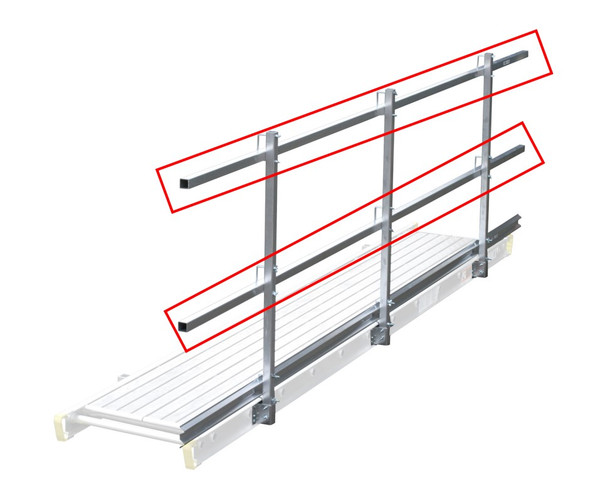 Werner SGR-13 13ft aluminum guardrail, STB-09, silver color, 1.5" square rail, Werner brand product.