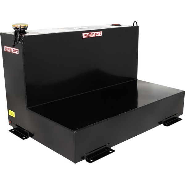 Weather Guard Model 352-X-02 black L-Shape 75 gal tank, Weather Guard brand.