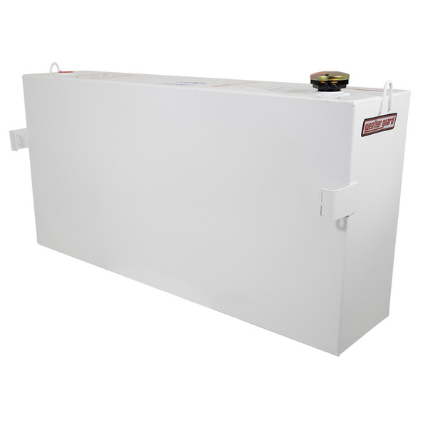 Weather Guard Model 359-X-02 50 gal Diesel Fuel Column transfer tank white in color.