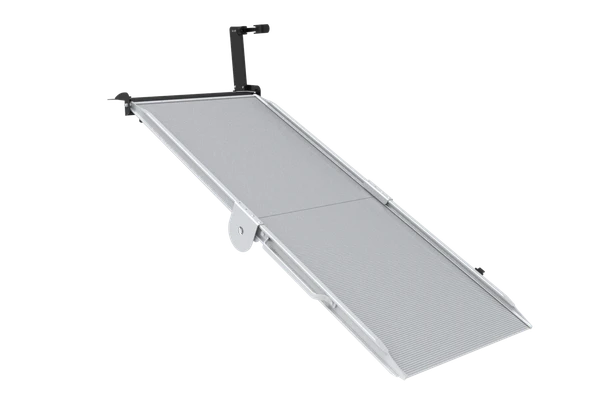 Link Mfg. LB10 Series Side Door Mount Aluminum Ramp by Link Manufacturing, Ltd, silver color.