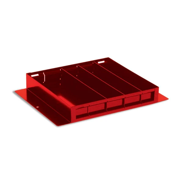 Weather Guard Model 615 steel organizer tray, 19-1/4 in x 14 in x 3 in, red.
