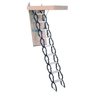 Rainbow Star Series S2254 Steel Telescoping Attic Ladder | 22.5" x 54" Opening / 10' Ceiling Height