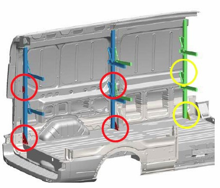 Adrian FSFMKSPR Folding Shelf Mount Kit with OEM mounting brackets for Sprinter & ProMaster, 2 Pack.