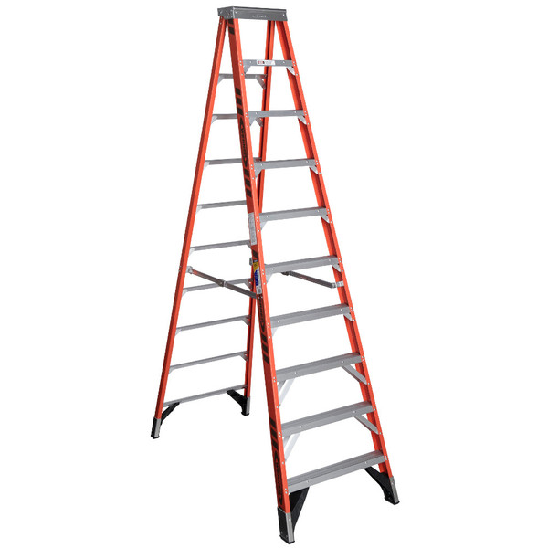 Werner 7410 | 10 Ft Fiberglass Stepladder / Type IAA 375 lb Capacity