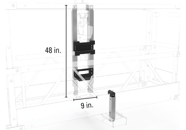 ReechCraft PowerMast 4027185 Single Platform Assembly, Aluminum Platform, 48in tall, 9in wide, ReechCraft brand.