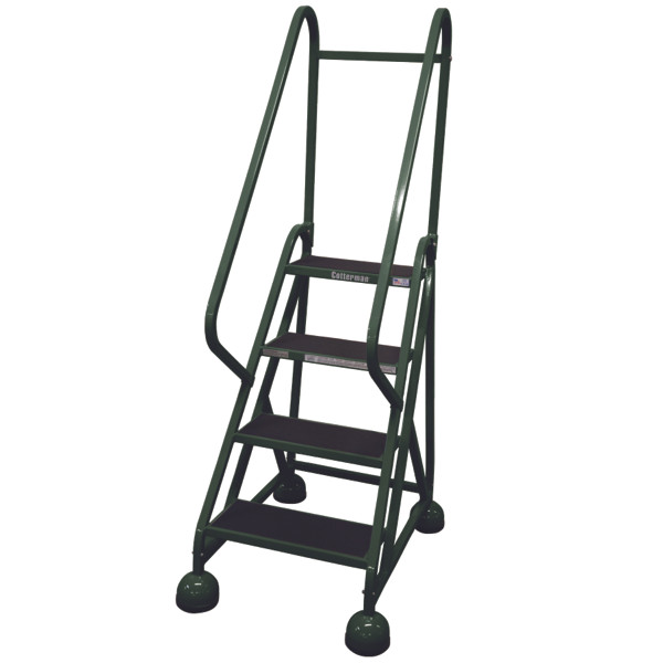 Cotterman ST-401 A2 XX P5 steel office ladder with 4 steps and double handrail.