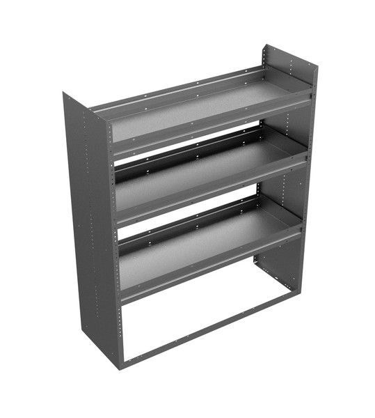 Gray Adrian 3-shelf unit, large garage rack, 52w x 60h x 18d, by Adrian.