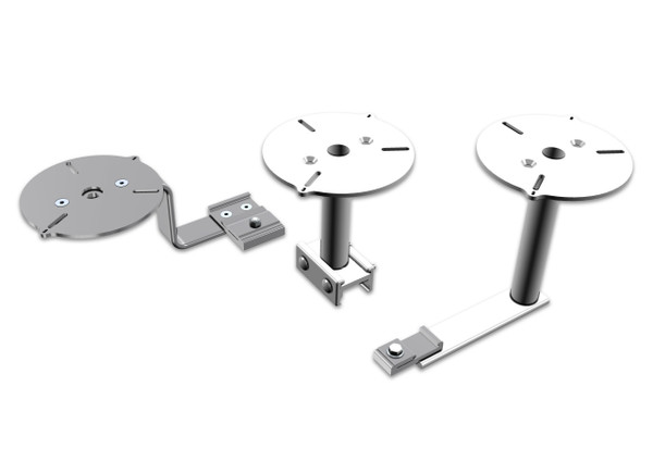 Prime Design ASH-Series universal light holders in silver color with various mounting options.