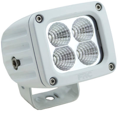 Prime Design LED300-Series waterproof LED light, 3"X 2.6", 1820 Lumens, white finish, four LED lenses.