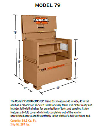 Knaack Model 79-KL STORAGEMASTER Piano Box, 38.2 cu ft w/Lock