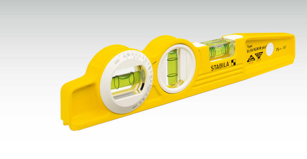 Stabila #25360 81SMW360 Die Cast Torpedo Level with Protractor vial, yellow Stabila tool.
