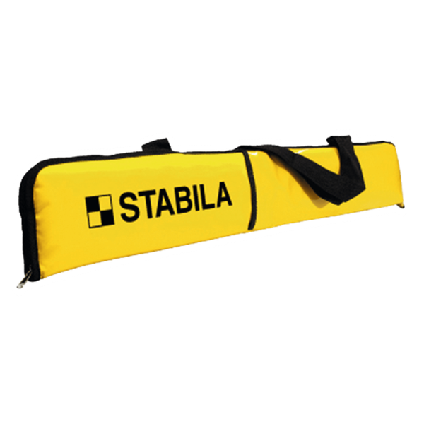Stabila 30030 96" Level Case, yellow, with black strap and logo, for level storage.
