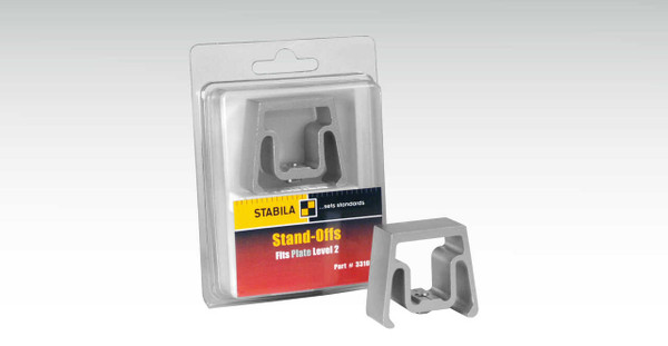 Stabila 33100 Plate Level Stand-Offs, 2-pack, gray, level upgrades, Stabila brand, metal construction.