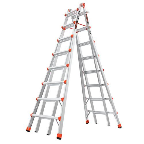 Little Giant Skyscraper 15' Aluminum Adjustable Stepladder, Model 10109, for maintenance tool use.