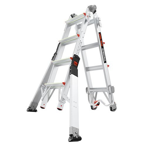 Little Giant oversized ladder, Model 15197-303, aluminum, articulated, extendable, 375 lb rated, Firemans Overhaul.