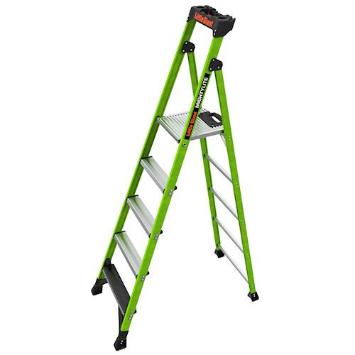 Little Giant Model 15407-001 | MIGHTYLITE, 7' Model - ANSI Type IAA - 375 lb Rated, Fiberglass Stepladder with GROUND CUE