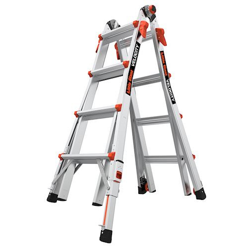 Little Giant Model 15417-801 | VELOCITY, Model 17 - ANSI Type IA - 300 lb Rated, Aluminum Articulated Extendable Ladder with RATCHET Levelers