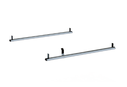 Adrian 2-Bar Utility Rack with 4" Uprights, Roof Utility Rack, Adrian brand, silver with black mounts.