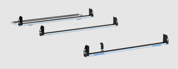 Adrian #3B6RRPMW 3-Bar Utility Rack w/ (6)6" Uprights & Rear Roller - No Mounts / ProMaster Low Roof