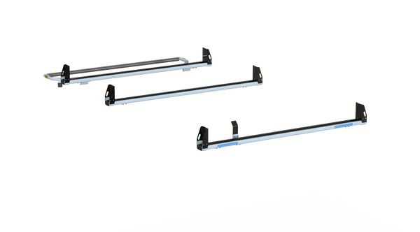 Adrian #3B6RRSPRW 3-Bar Utility Rack w/ (6)6" Uprights & Rear Roller - No Mounts / Sprinter Standard Roof 144″