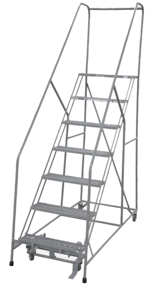 Cotterman Series 1700 portable ladder, 24" tread width, A1 tread, 50 degree climb angle.