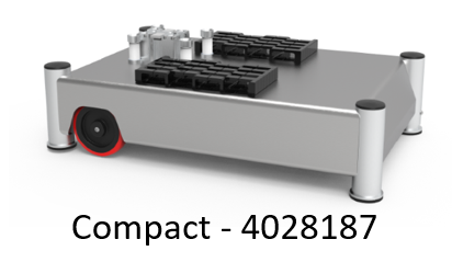 ReechCraft PowerLift Portable Base Lift 4028187 compact steel platform with red wheel and silver legs.