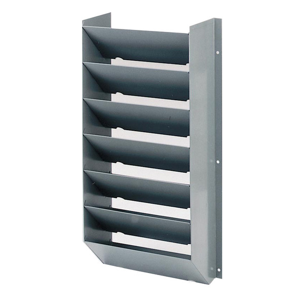 Gray Adrian #CB7 7-Slot Wall-mounted Literature Display, 14.8w x 28.9h x 7d.
