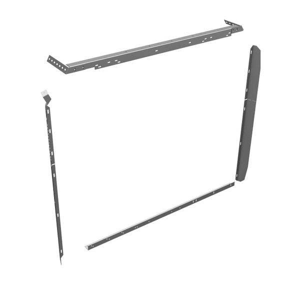 Adrian Steel Partition Mounting Kit with Visibility, Gray, Express, Savana, Steel Partition components shown.