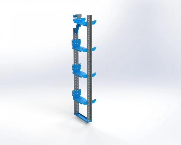 Adrian ACSK1463A4 14" Center roof support kit, 4-shelf, mid-roof, blue and gray color.