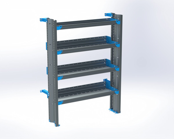 Adrian AS-2T1442SPSA 4-Shelf Unit, Tank Rack Use, 14x42 / Sprinter Standard Roof 144″ / Passenger Side