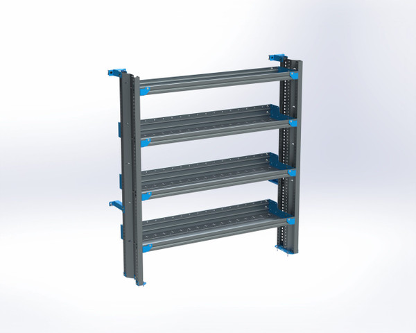 Adrian AS-2T1454FTMA 4-Shelf Unit, gray, efficient cooling, 14x54 tank rack shelving unit.