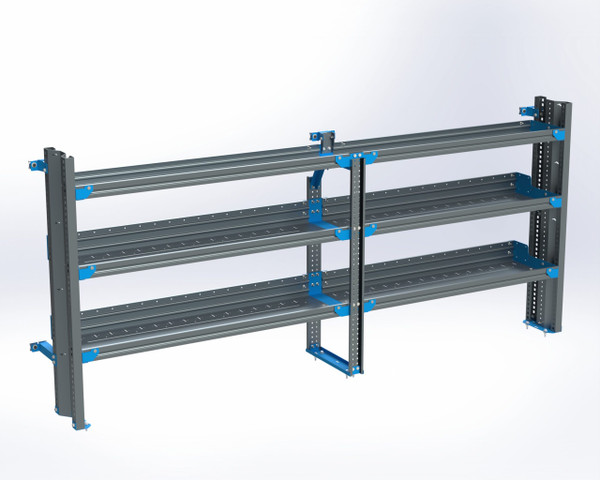 Adrian AS-2T1496GMA 3-shelf shelving unit, 14x96, for Express & Savana 155" Driver's Side.