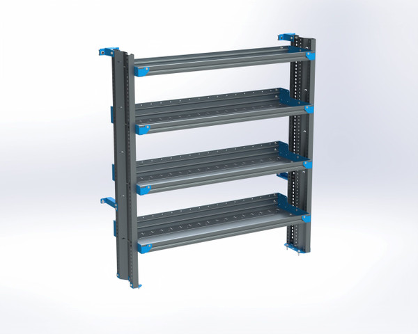 Adrian AS-2T1654FTMA 4-Shelf Unit, shelf unit for vehicles, 16x54 Transit Mid Roof 148" rack.