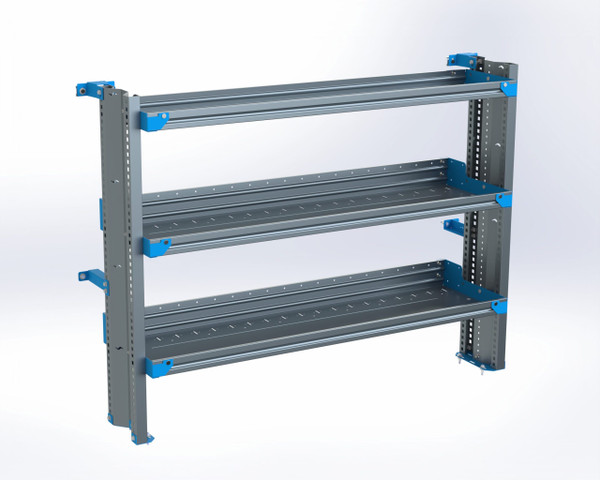 Adrian AS-2T1660FTLA 3-Shelf Unit, 16x60, Transit Low Roof, van accessories storage solution.