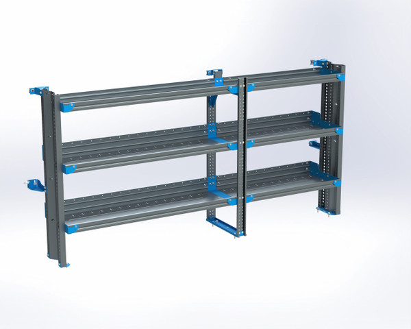 Adrian AS-2T1690FTLA 3-Shelf Unit, gray, for cabinet organizer use, transit low roof.