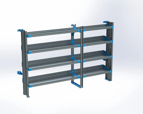 Adrian AS-2T1690FTMA 4-Shelf Unit for truck shelving, 16 x 90, Transit Mid Roof.