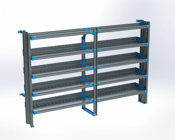 Adrian AS-2T1696FTHA 5-Shelf Unit, Tank Rack Use, 16 x 96 (R48/F48) / Transit High Roof 148"