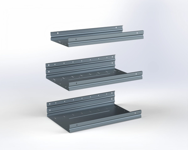 Adrian ASFK2T1424G3 3-Shelf Kit, 14 x 24, low roof shelving, gray metal shelving unit.