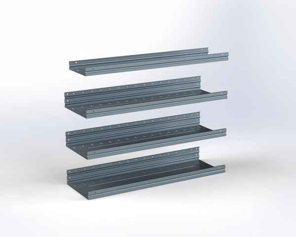 Adrian ASFK2T1448G4 4-Shelf Kit, 14 x 48, for van accessories, metal shelving unit.