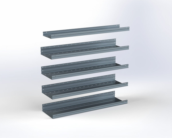 Adrian ASFK2T1454G5 5-shelf kit, 14 x 54, shelving system for vans, steel shelves.