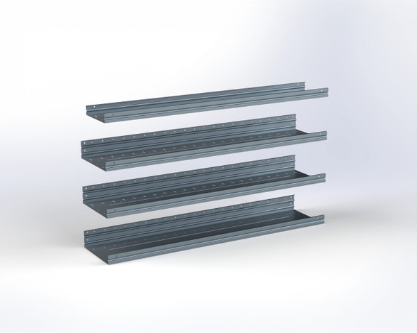 Adrian ASFK2T1466G4 4-Shelf Kit, 14 x 66, vehicle shelves by Adrian, metal storage shelving unit.