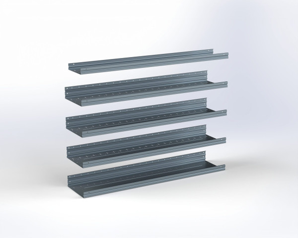 Adrian ASFK2T1466G5 5-shelf vehicle shelving kit, 14 x 66, gray color, from Adrian brand.