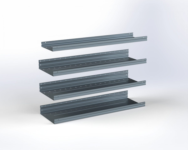 Adrian ASFK2T1654G4 4-Shelf Kit for vehicle interior organization, 16 x 54, metal shelving unit.