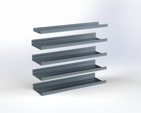 Adrian ASFK2T1660G5 5-Shelf shelving kit, 16 x 60, Transit ProMaster Sprinter High Roof.