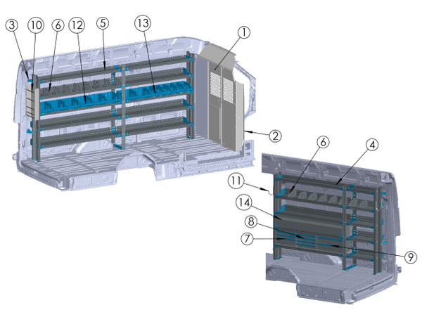 Adrian ELE-FT-HR148X Electrical Starter Package, Ford Transit, High Roof 148X