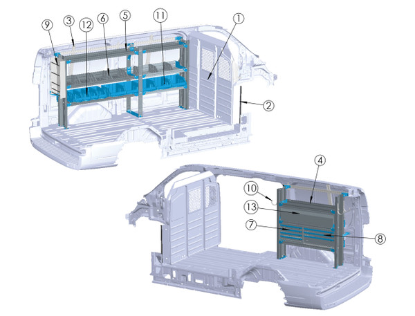Adrian ELE-FT-LR130 Electrical Package, Ford Transit, Low Roof, 130" WB