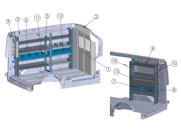 Adrian ELE-FT-MR130 Electrical Package, Ford Transit, Mid Roof, 130" WB